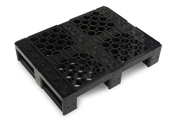 Pallet In Plastica HDPE Rialzato 100x60x10 Cm, Griglia Di Stoccaggio Impermeabile Ventilata, Supporta Fino A 900 Kg, Blu, Con Giunzione A Fibbia